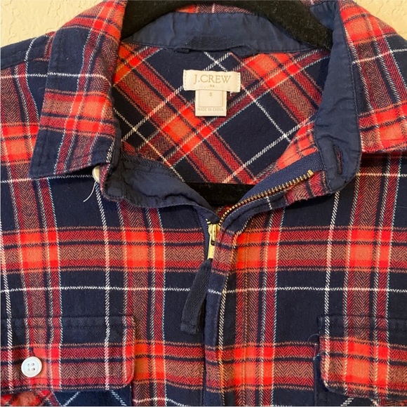 J. Crew 1/2 Zip Pullover Flannel - Picture 2 of 4